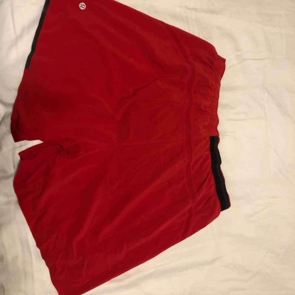 EUC Lululemon Surge Shorts (cranberry , rich red)